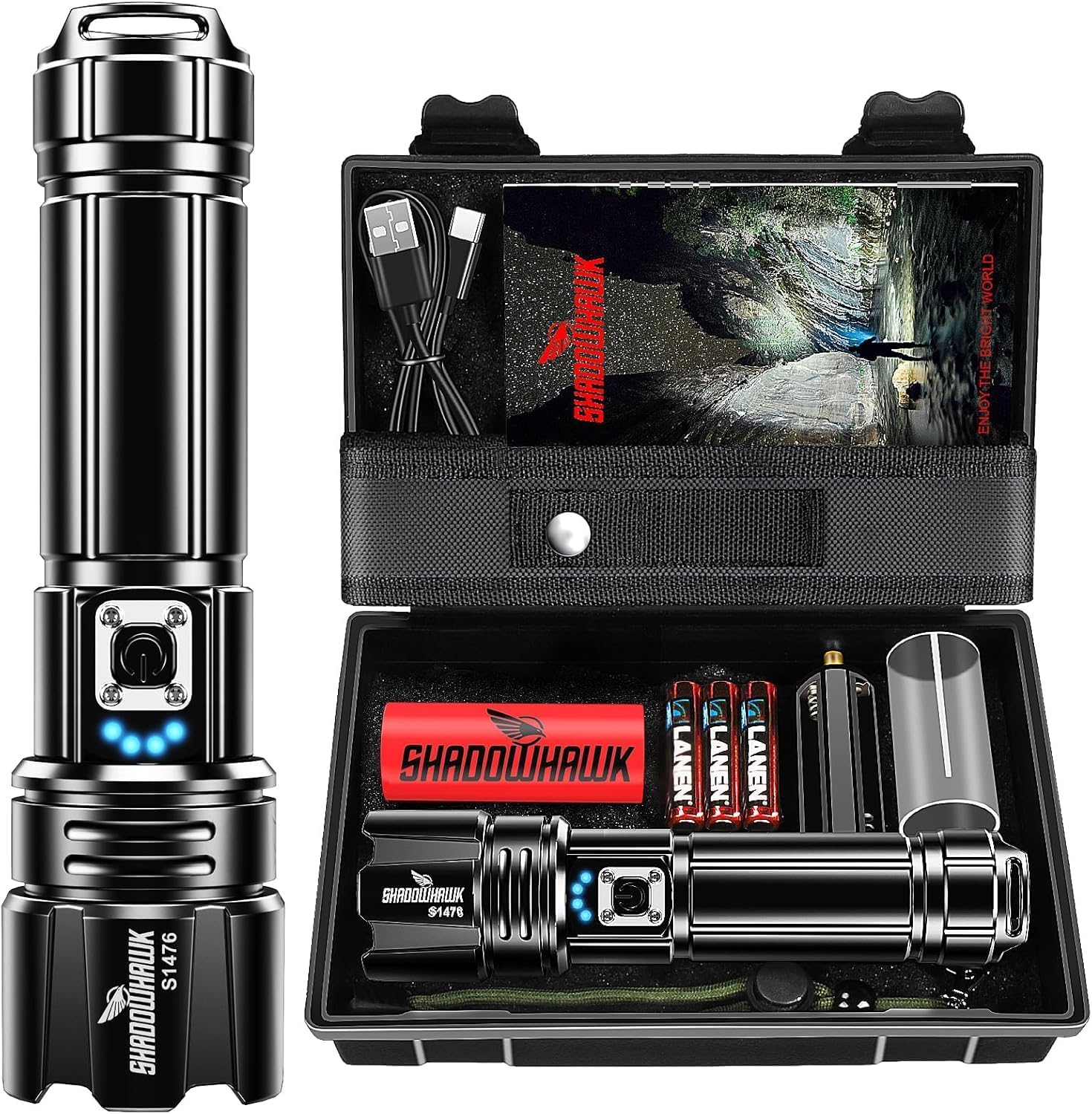 Shadowhawk S1476 LED-Taschenlampe Set